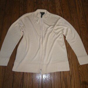 Women’s Silk Blend Knit Zip Up Cardigan Style Top